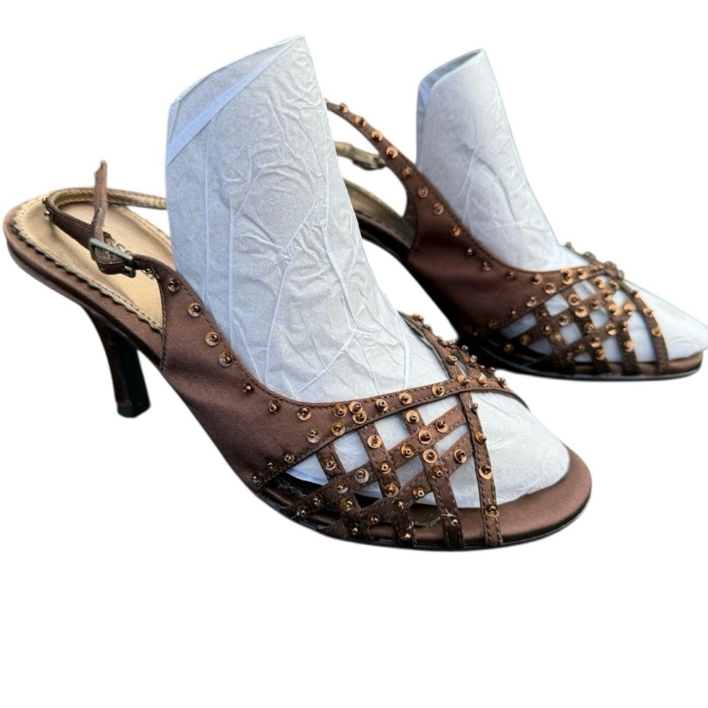 Dress Barn Women’s Brown Dress Heels size 6.5 sequin detail